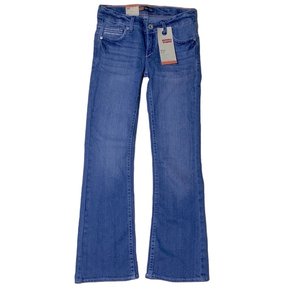 Levi’s Girls Boot Cut Medium Wash Adjustable Waist Stretch Denim Regular Size 7 - Picture 2 of 16